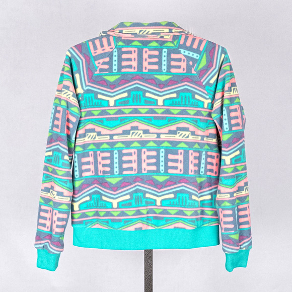 Chubbies Men's Fleece Full Zip Jacket SMALL Colorful Beachy Southwestern Aztec - Picture 4 of 6